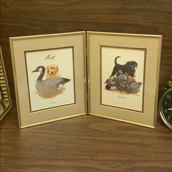 Double framed hunting art yellow Black Labrador - Picture 5 of 12